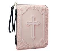 PATKAW Vintage Pu Leather Bible Tote Bag with Top Handle, Cross Design, Spacious Organizer for Reading Books, Suitable for Religious Ceremonies and Library Visits, Elegant Bible Study Bag