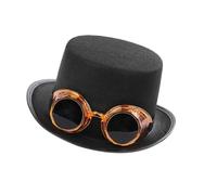 PATKAW Vintage Steampunk Hat with Detachable Goggles Comfortable Wearing Non-woven Fabric Gothic Style Cap for Halloween and Carnival Adults