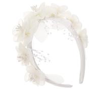 PATKAW White Flower Headband for Wedding Bride Hair Accessory Fashion Hair Ornament Small Blooms for Bridesmaid Wedding Guest Attire