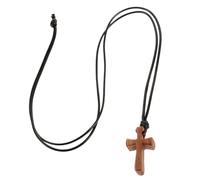 PATKAW Wooden Cross Pendant Necklace Suitable for Occasions Versatile Accessory Minimalist Unique Design with Adjustable Cord, Resistant to Fading Unisex for Men and Couples