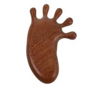 PATKAW Wooden Five-Tooth Massage Comb for Scalp and Hands Wide Tooth Design, Charming Foot Shape, Natural Brown Wood Material, for Facial and Body Acupoint Massage Relaxation