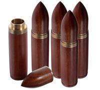 PATKAW Wooden Toothpick Holder Simple and Delicate Design with Copper Details 5 Pcs Portable Mini Toothpick Box for Travel and Outdoor Use