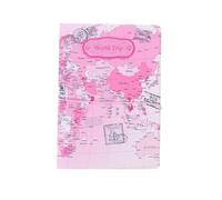 PATKAW World Map Travel Passport Cover Pu Material with Rubber Band for Quick Access and Protection, Stylish Unisex Passport Holder for Travel Document Organisation