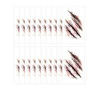 PATKAW Wound Scar Stickers Removable Horror Stickers Halloween Temporary Tattoos 20pcs with Lifelike Patterns on Paper for Cosplays and School Plays