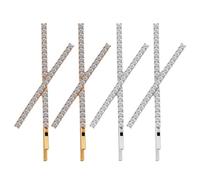 PATKAW X Shape Rhinestone Bobby Pins Hair Clips 4 Pcs Metal Sparkly Barrettes for Women, Easy to Use and Comfortable to Wear, Elegant Hair Accessories for Parties and Dates