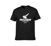 Patlabor The Mobile Police Anime Unisex 100% Cotton Short-Sleeve T-Shirts Black XL
