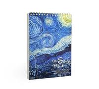 patmatfr A4 Van Gogh Starry Night Sketchbook - 8.27 x 11.4 Inch, 60 Sheets Thick Acid-Free Paper, Spiral Bound Art Pad for Drawing, Painting & Writing, Ideal for Adults, Beginners & Artists