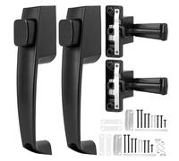 PATNFR 2 Pcs Storm and Screen Door Handle Zinc Alloy Replacement Latch with All Mounting Hardware Fits 5/8" to 1-1/4" Door Reversible for Left/Right Installation(Black)
