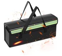 PATNFR Bike Battery Bag Large Capacity Fireproof Storage Bag with Reflective Strip Foldable Waterproof Silicone Coating for Document Card Photo Tool & Battery