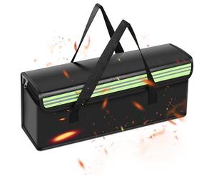 PATNFR Bike Battery Bag Large Capacity Fireproof Storage Bag with Reflective Strip Foldable Waterproof Silicone Coating for Document Card Photo Tool & Battery