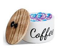 PATNFR Laundry Pod Storage Container with Lid Solid Wood Dryer Sheet Box Stylish Laundry Dryer Sheet Holder Multipurpose Dishwasher Pod Holder for Laundry Room Kitchen Bathroom(White)