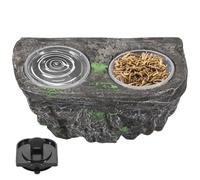 PATNFR Reptile Feeding Ledge Stable Vivarium Double Bowl with 2 Feeding Cup Space Saving Gecko Food Feeder Reptile Food Dish for Lizards Crested Gecko Lizard Snakes Tortoise Spiders and Chameleons Pet