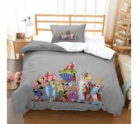 PATO FLIGHT Asterix Anime for Boys Girls Duvet Cover Quilt Cover Comforter Covers 3D Printed with Pillow Cases Bedding Set with Zipper Closure Soft Microfiber 2 Pieces Single（135x200cm）