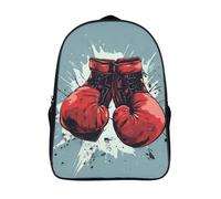 PATO FLIGHT Boxing Gloves Backpacks Kids School Backpack School Bags 3D Printed Cartoon School Bag for Boys Elementary And Middle School Students 40x28x16cm
