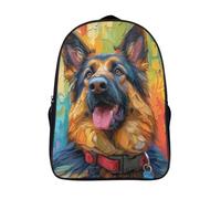PATO FLIGHT German Shepherd Dog 3D Printed Children's School Backpack for Kids High Capacity Travel Rucksacks Book Bags Kids School Bag Back Pack Backpacks 40x28x16cm