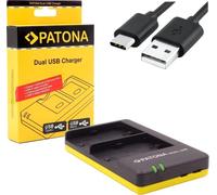 PATONA 1968 - Dual USB Charger for Canon LP-E6 LP-E6N Battery, Black