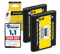 PATONA 2 x D-Li96 Battery 890 mAh / 3.3 Wh / 3.7 V Replacement Battery Compatible with Pentax WG-1000 WG1000 WG 1000 DLi96 DLi-96 DLi 96, High-Quality Branded Cells, Overcharge and Short Circuit