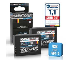 PATONA 2 x Platinum Battery DMW-BLC12 BLC12E Replacement Battery Compatible with Panasonic Lumix DMC FZ200 FZ300 FZ330 FZ1000 FZ2000 G5 G6 G7 G70 G81 G85 G91 GH2 GX8 GX8A GX8H GX8K DMWB LC12