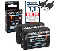 PATONA 2 x Platinum Battery LP-E17 (1000 mAh) with USB-C - Replacement for Canon LP-E17 - Compatible with EOS RP R10 R50 R100 77D 200D 250D 750D-800D M3 M5 M6 II - Charge Directly on Battery
