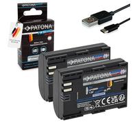PATONA 2 x Platinum Battery LP-E6P LP-E6NH 2600mAh USB-C Input Replacement Battery Compatible with Canon EOS R7 R6II R5 7D 6D 5D Mark II III IV 60D 70D 80D 90D LP-E6 LPE6P LPE6NH LPE6N