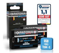 PATONA 2 x Platinum Battery Replacement for Canon LP-E17 LPE17 with USB-C | Replacement battery for EOS R8 II, RP R10 R50 R100 77D 200D 250D 750D 760D 8000D Rebel T6i T6s, M3 M5 M6 II - charge directly
