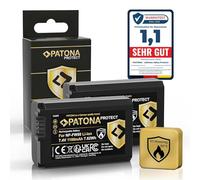 PATONA 2 x Protect NP-FW50 Battery 1100 mAh with V1 Protective Housing - Replacement Battery for Sony Alpha 6000 6100 6300 6400 6500, A7 II, A7R II, A5100, ZV-E10, RX10 II-IV, NEX