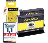 PATONA 2 x Replacement Battery for Insta IS360X2B, 1700 mAh / 6.5 Wh / 3.85 V, IPX8 Standard Replacement Battery Compatible with Insta360 One X2 Action Cam