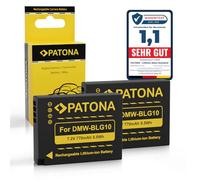 PATONA 2 x Replacement Battery for Panasonic DMW-BLG10 BLG10E DMC-GF6 770 mAh 7.2 V