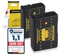 PATONA 2x Battery EN-EL14 full decoded compatible with Nikon P7700, P7800, D3400, D5500, D5600