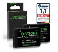 PATONA 2x PREMIUM LP-E17 Battery 1100mAh Compatible with Canon EOS RP R8 R10 R50 R100 77D 200D 250D 750D 760D 770D 800D 850D 8000D M3 M5 M6 Mark II Kiss X8i X9 Rebel SL2 SL2 SLT6i LPE17 LP E17