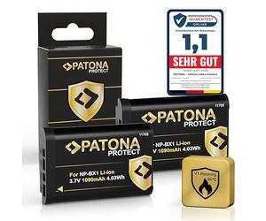 PATONA 2X Protect NP-BX1 Battery 1090mAh - Replacement for Sony NP-BX1 - Compatible with ZV-1, RX100 II-VII, RX1/RX1R, HX90 HX99 WX500, FDR-X3000 - Fire Retardant V1 Case