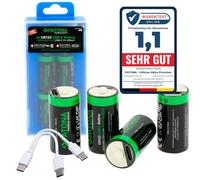 PATONA 4 x USB-C Premium CR123A Batteries, 2400mWh 3.0V Battery, Rechargeable, 1-to-2 USB-C Charging Cable - Durable Over 1,000 Charging Cycles for Cameras, Remote Controls, Torches