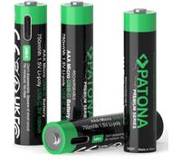 PATONA AAA Micro Batteries USB-C (4 Pack), 1.5 V / 750 mWh, 500 mAh, Rechargeable via USB-C (100 mA), USB-C Charging Cable with 2 Ports - 1409