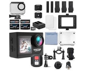 PATONA Action Cam Life SL4, 5K, 120fps, 64MP | EIS, 120° 6G+IR | Big Set: 2x Li-ion Battery + Dual Charger + 64GB Card | Many Accessories