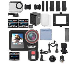 PATONA Action Cam Life SL5 | 6K 90fps 64MP ICE | 170° Wide Angle Video Camera | Dual Screen Camera | Remote Control | Up to 30 m Underwater Camera | Speaker | 7G Batteries + Dual Charger + 64GB Card +