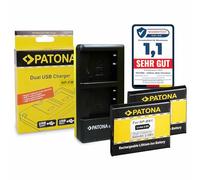 PATONA Dual Charger + 2x Battery NP-BN1 compatible with Sony Cyber-shot DSC-QX100 DSC-TX100V DSC-W350 DSC-W360