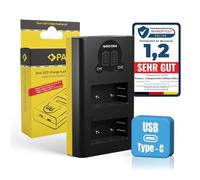 PATONA Dual LCD Charger USB-C/Micro USB for Fujifilm NP-W126s W126 Battery | Compact Travel Charger for FinePix X-M5 X-M1 X100F X100V X-T20 X-H1 XT3 XT100 XT200 XPRO3 XA3 XA5