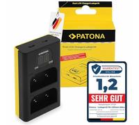 PATONA LCD Dual Charger for BLX-1 BLX1 Battery, USB-C Micro-USB Input (5 V/2.1 A) Charger Compatible with Olympus OM1 OM-1 II OM-3 OM3
