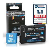 PATONA USB-C Platinum Battery for Nikon EN-EL14 EN-EL14a, 1030mAh 7.4V | Battery for Coolpix P7000 P7100 P7700 P7800 D3100 D3200 D3300 D3400 D3500 D5100 D5200 D5300 D5500 D5600 5600 D f f