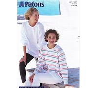 PATONS 2267 DK knitting pattern LADY/CHILD STRIPED SWEATERS (28-42in)