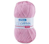 Patons 4 Ply Cotton Knitting Yarn/Crochet Yarn Knitting Wool 100g Balls and 100% Cotton Yarn - 31 Colours in The Range - Colour 1734 - Candy - 2 x 100g Ball