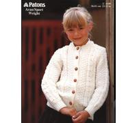 PATONS 4109 knitting pattern GIRLS ARAN CARDIGAN (22-32in)
