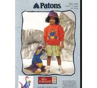PATONS 5058 knitting pattern DINOSAURS BRAC TOY AND SWEATER
