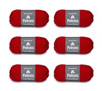 PATONS Canadiana Cardinal Yarn - 6 Pack of 3.5oz/100g - Acrylic - 4 Medium - 205 Yards - Knitting/Crochet