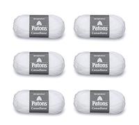 Patons Canadiana White Yarn - 6 Pack of 3.5oz/100g - Acrylic - 4 Medium - 205 Yards - Knitting/Crochet