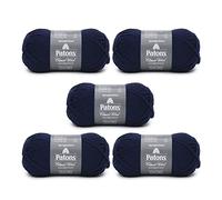 Patons Classic Wool Navy Yarn - 5 Pack of 3.5oz/100g - Wool - 4 Medium - 210 Yards - Knitting, Crocheting & Crafts