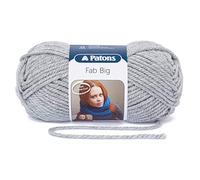 Patons Fab Big Super Chunky Knitting Wool/Crochet Yarn Wool 200g Balls and 100% Acrylic Machine Washable - 9 Colours in The Range - Colour 0190 - Light Grey Heather - 1 x 200g Ball