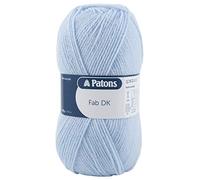 Patons Fab DK Kitting/Crochet Yarn Double Knitting Wool 100g Balls and 100% Acrylic Machine Washable & Tumble Dry Yarn - 44 Colours in The Range - Colour 2301 - Glacier - 1 x 100g Ball