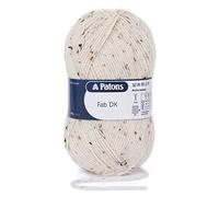 Patons Fab DK Kitting/Crochet Yarn Double Knitting Wool 100g Balls and 100% Acrylic Machine Washable & Tumble Dry Yarn - 44 Colours in The Range - Colour 2070 - Natural Tweed - 4 x 100g Balls