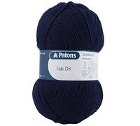 Patons Fab DK Kitting/Crochet Yarn Double Knitting Wool 100g Balls and 100% Acrylic Machine Washable & Tumble Dry Yarn - 44 Colours in The Range - Colour 2320 - Navy - 1 x 100g Ball